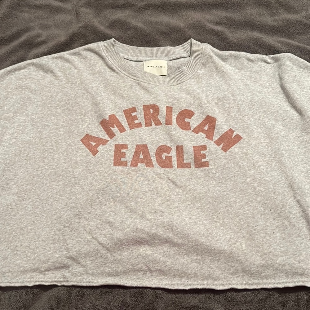 american eagle cropped oversized crewneck